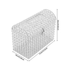 Elegant Wedding Card Box with Heart Lock, Clear Silver Design, 12.2″ x 6.3″