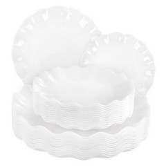 LIYH 24 Pcs Plastic Plates Reusable – Unbreakable Party 24(12 Guests) White