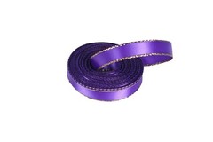 5 Yards Rolled up 3/8″ Satin Ribbon Double face Metallic GOLD Edge Choose Color