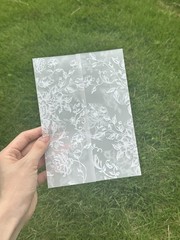 Puremigo 50 Pack Pre-Folded Vellum Jackets for 5×7 Inches, White Floral