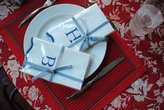 Stxy’s Monogram B Napkins (Bleed-Free Ink) Scalloped Navy Blue Letter, 40ct |…