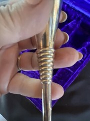 Silver Plated Champagne Flutes X 2, Purple Velvet Box