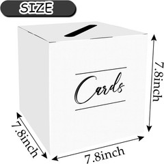 Elegant Black Card Box Holder for Weddings & Showers – 7.8″ x 7.8″ x 7.8″