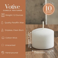 Simply Soson Votive Candles Bulk, 24 White 24 pack – Without Glass,