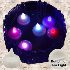 12 Multicolor Led Floating Candle Floral Tea Light for Wedding Centerpiece Decor