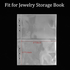 Clear Double-Sided Inner Pages for Jewelry Storage Book 6 Ring Binder 24 Sheets