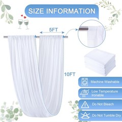 Whiteceiling drapeswith string lights 6-panel design,each panel 5 feet x 10 feet