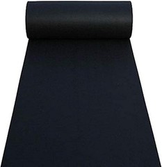 Elegant Black Aisle Runner Carpet – 24″ Wide x 50′ Long for Weddings & Events