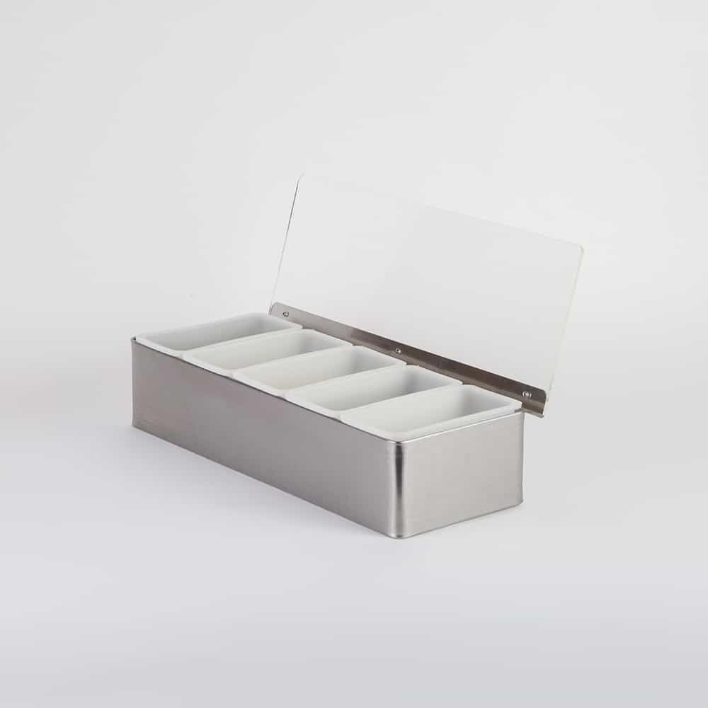 American Metalcraft Cd5 Condiment Holder Stainless Steel 5 Compartment