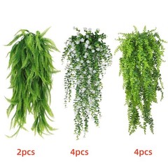 10pcs Artificial Hanging Plants Flowers Outdoor Fake Fern Garland Wedding Decor