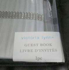 Victoria Lynn Wedding Guest Book with Crystals Pen white 16 Signature Pages NIB