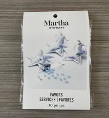 New Martha Stewart Wedding Party Holiday Silver Star Shaped Favor Gift Bags 10pc
