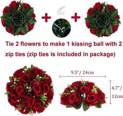 🔥2 Pcs Flower Centerpieces for Tables Wedding Fake Flowers Rose Arrangement🔥