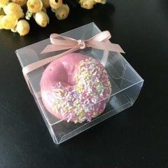 50x Clear Donut Favor Boxes Wedding Birthday Party Give Away Gift Box for Guests