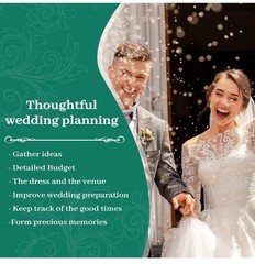 Wedding Planner & Organizer – Hardcover, Metal Corner. 5 Inner Pockets 9.5×11.9”