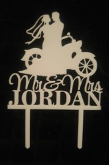 Mr. & Mrs. Jordan Biker Wedding Cake Topper