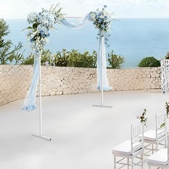 Square Freestanding Wedding Arch Backdrop Metal Frame 2 × 2 m White