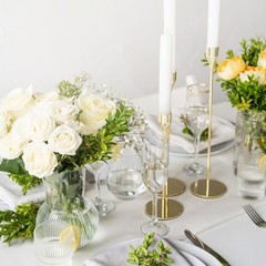 Panumly Candle Holders, Gold Candlestick Holders Set of 3 for 3,