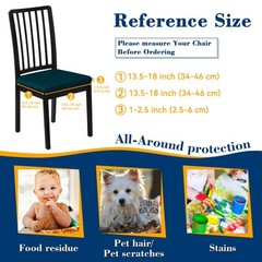 8pcs Dining Room Solid Chair Seat Covers Stretch Spandex Chair Seat Slipcovers
