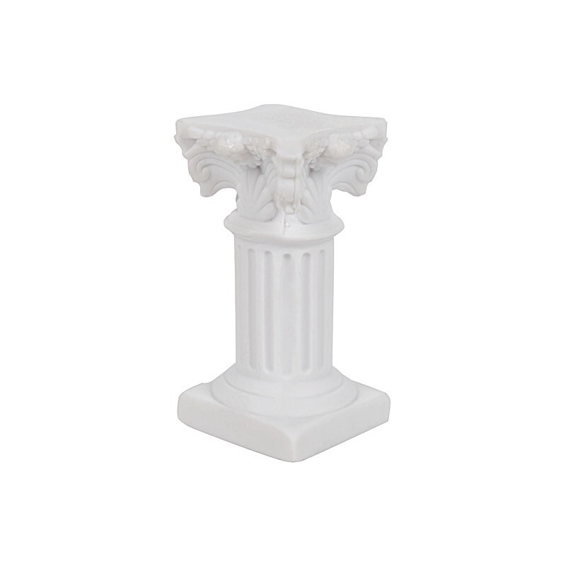 6 White 2.5″ Mini Roman Column Taper Candle Holders Wedding Party Decorations