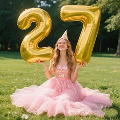40 Inch Balloon First Birthday Jumbo Mylar Foil Helium Balloon Number 7 Gold