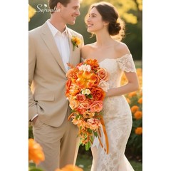 Silk Rose Bouquet Wedding Decor Faux Flowers Handcrafted Bridesmaid Gift New