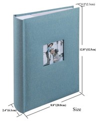 1DOT2 Photo Album 4×6 Hold 12.8 x 8.8 x 2.4 inches, 402 photos, Cyan Blue