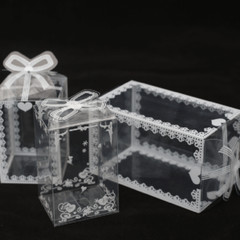 10/50pcs Clear PVC Case Floral Cube Gift Tennis Toy Candy Package Display Boxes