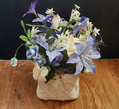 Lavender purple wedding flowers for decorations Bells Tablecovers Streamers Misc