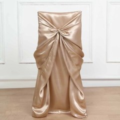 6 Nude SATIN UNIVERSAL CHAIR COVER for Wedding Banquet Reception Decorations