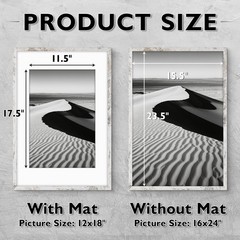 16×24 Picture Frame Set of 4, Display 11×14 Photo with Mat or 16×24 Poster wi…
