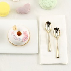 72 GOLD 4″ long Dessert Spoons Wedding Party Events Home Disposable Tableware