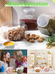 8 Pcs 30Oz Plastic Candy Jars with 8 Pcs Spoons, 16 Pcs Label Stickers & 1 Pcs M