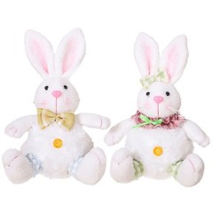 Easter Bunny Plush Yellow Pink 19 12 7cm Polyester Stuffed Toy Decoration Pair