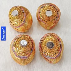 Decorated Coconut Shagun Nariyal, Shagun Nariyal for Wedding Engagement Pujja