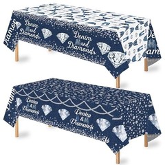 Denim and Diamonds Party Supplies Tablecloths 2PCS Denim Theme Party