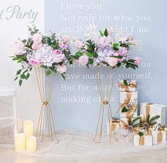 Gold Vases Centerpieces for Wedding Geometric Metal Flower Stand for Tables Bulk
