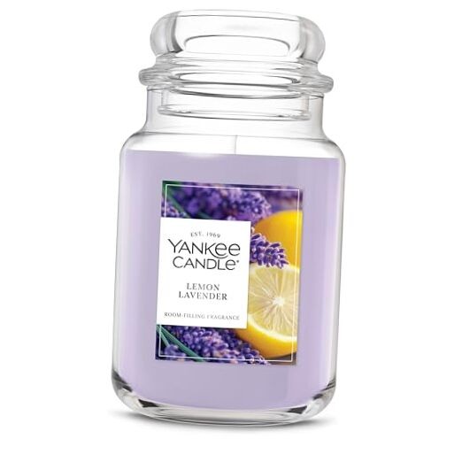 Scented Candle, 22oz with up to 150 Hour Burn Time, Large Jar Lemon Lavender