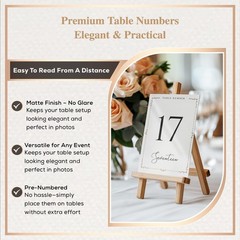 -Table Numbers 1-30 Double Sided Wedding Table Numbers with Embossed Designs …