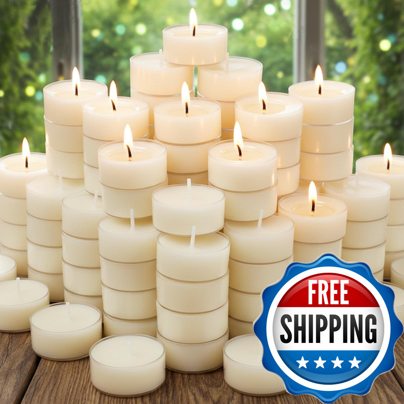Mosroad 48 Pcs Natural Beeswax Tealight Candles White Pure Beeswax Tea Candles