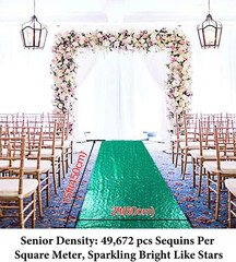 Aisle Runners for Weddings 2Ftx15Ft Green Sequin Aisle-Runner Wedding Ceremony D
