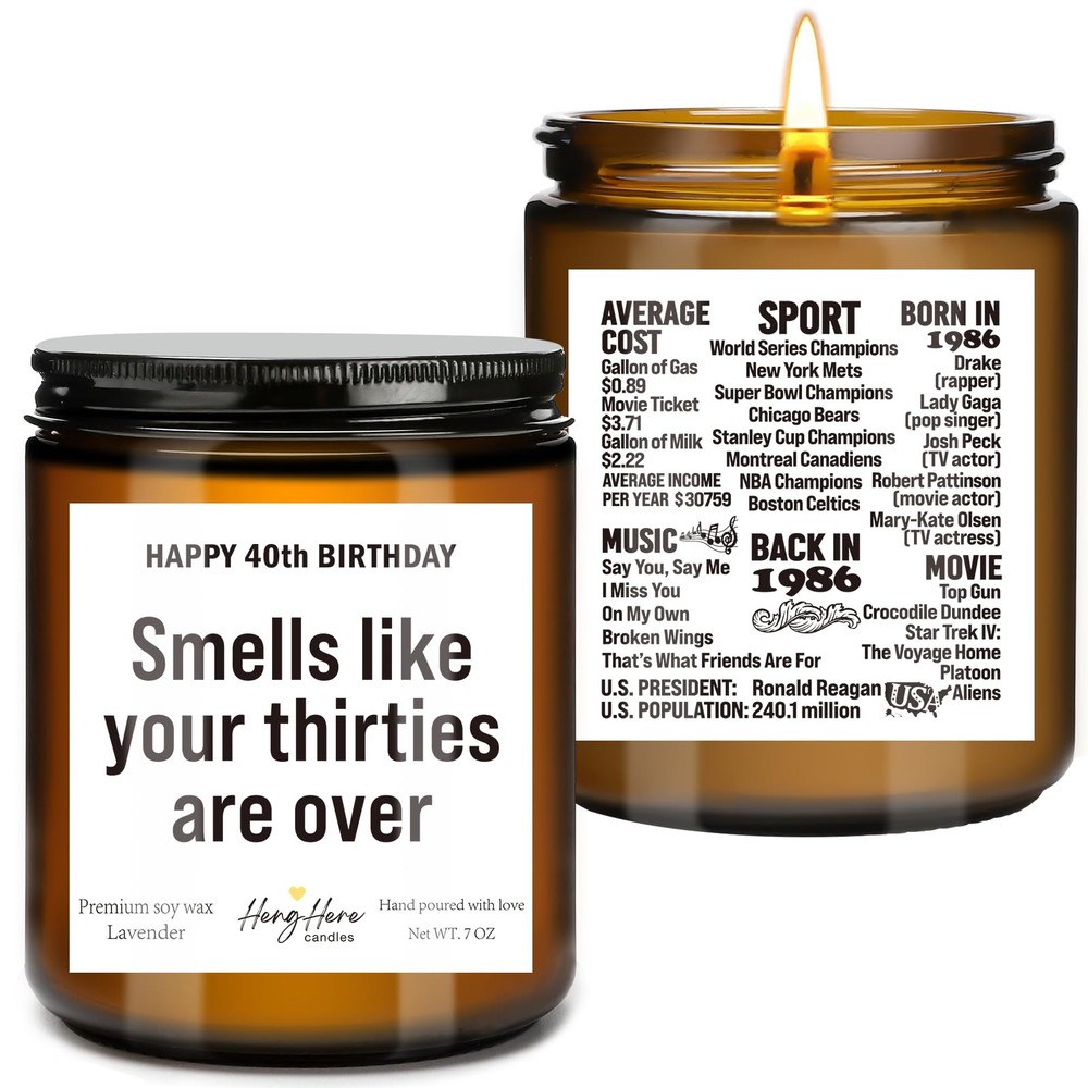 40th Birthday Gifts for Women Men, Happy Gift Her Him, 40 Dark Brown
