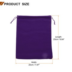 10pcs Velvet Gift Bags 7.9″ x 9.8″ Drawstring Jewelry Pouches, Dark Purple