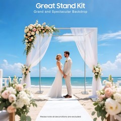 10FT Adjustable 4 Post Height Canopy Mandap Hardware Kit Wedding Party Stand