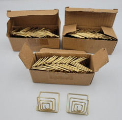 Mini Geometric Place Card Holders Set of 75 Weddings Parties Gold Tone Modern