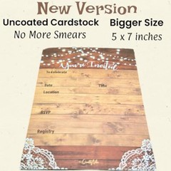 25 rustic invitations & 25 envelopes for wedding, bridal shower, birthdays, e…