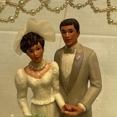 Vtg Wilton Designer Series Heavenly Wedding Cake Topper – Grey Coat #0118-00603