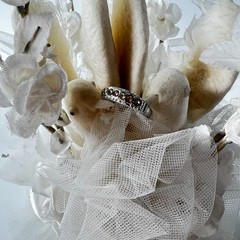 VTG Coast Novelties Spun Cotton Doves Wedding Cake Topper 2 Doves Bell 9″
