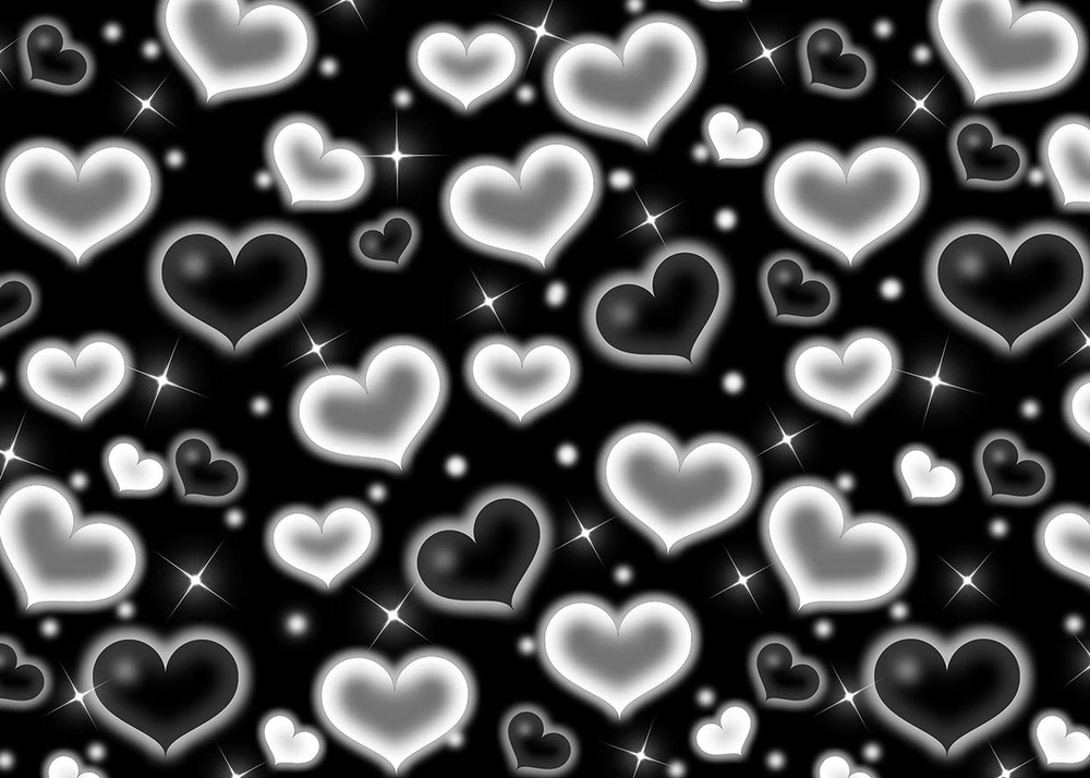 7x5ft Black Heart Backdrop 90s Backdrops for Photoshoot Valentines Decor Bann…