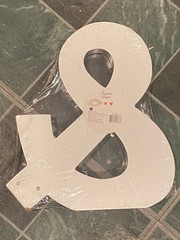 8″ X 7″ Wooden «&» Silver Sequin Signs *NEW/Sealed Corner Wear In Package* j2